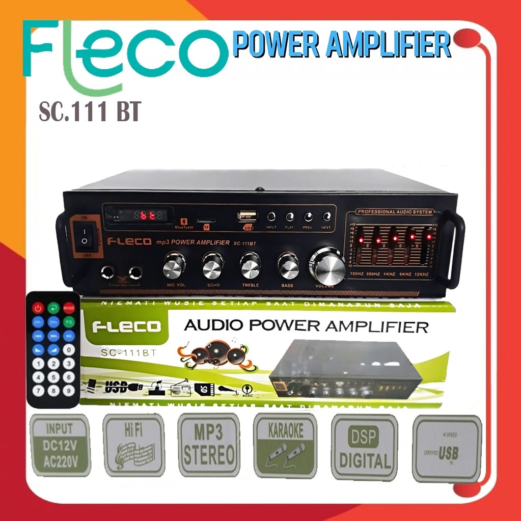 PROMO POWER AMPLIFIER FLECO SC-111BT POWER AUDIO/POWER AMPLIFIER SC 111 BT