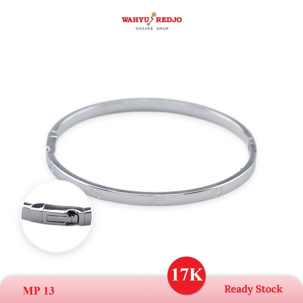 WAHYU REDJO - GELANG EMAS 17K UBS MODEL KT OVAL PUTIH TIMELESS DAILYWEAR (PMR)