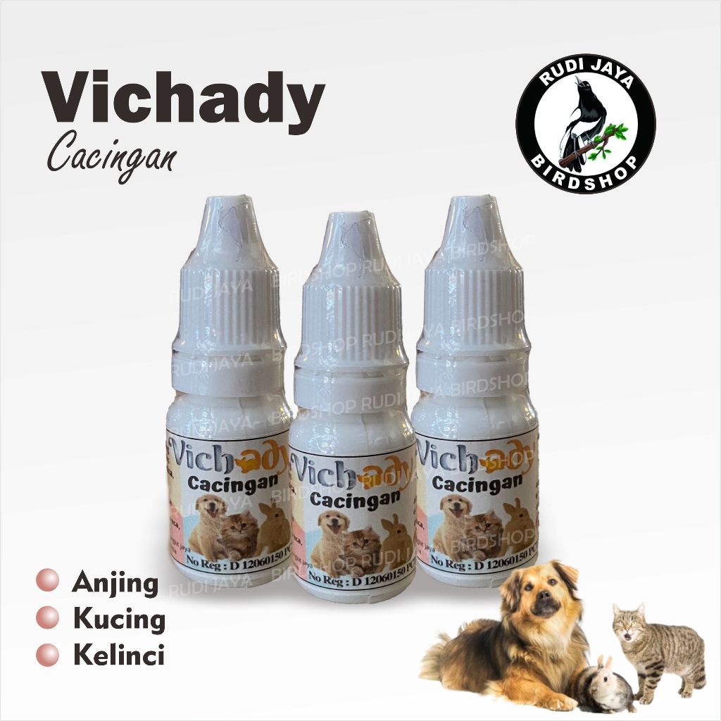 SEDIA VICHADY CACINGAN 1 BOTOL OBAT KUCING ANJING SAKIT CACINGAN SEMUA JENIS CACING KURUS