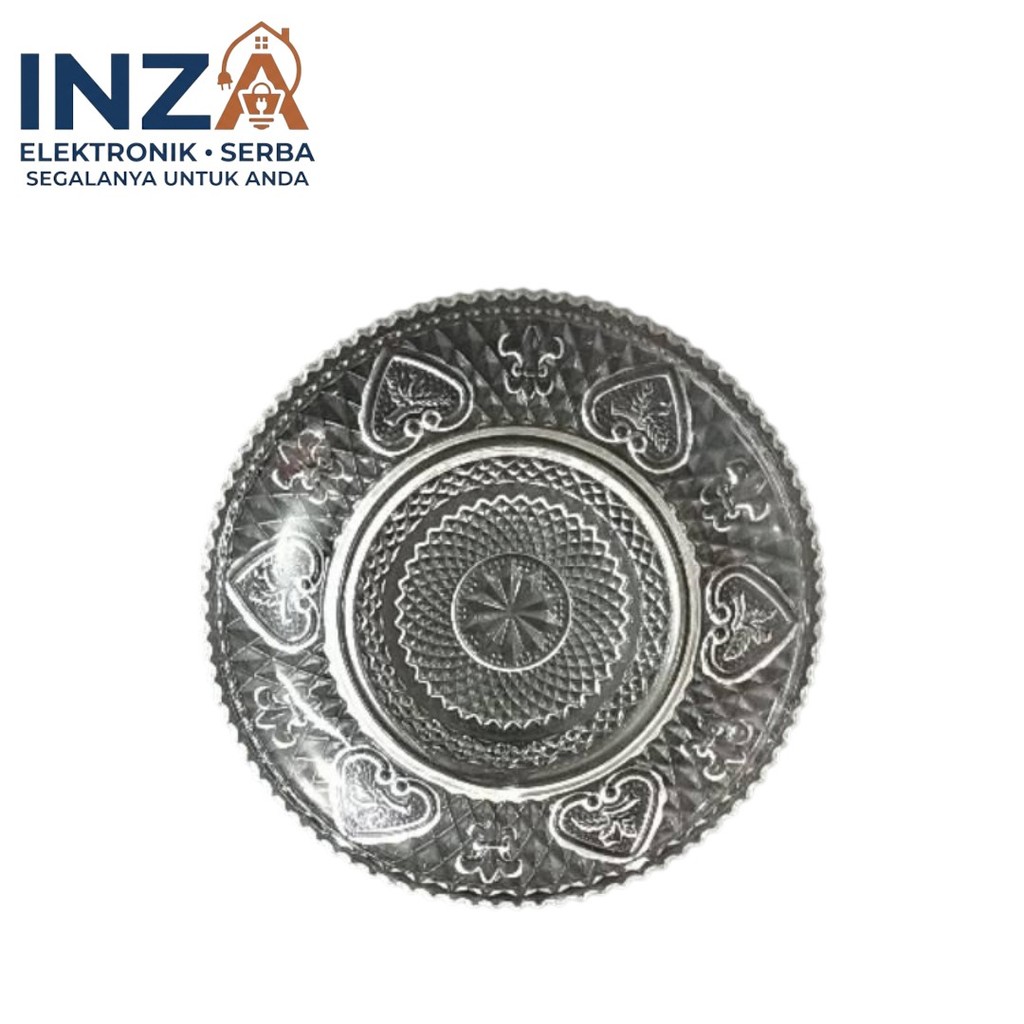INZA- (12PCS) Piring PISIN LEPEK Mini Kecil KACA Beling Tatakan Cangkir Gelas Serbaguna Tebal Murah