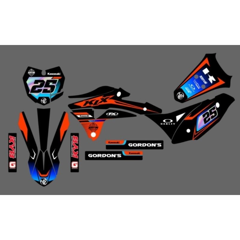 DECAL CUSTOME KLX GORDON HITAM FULL BODY