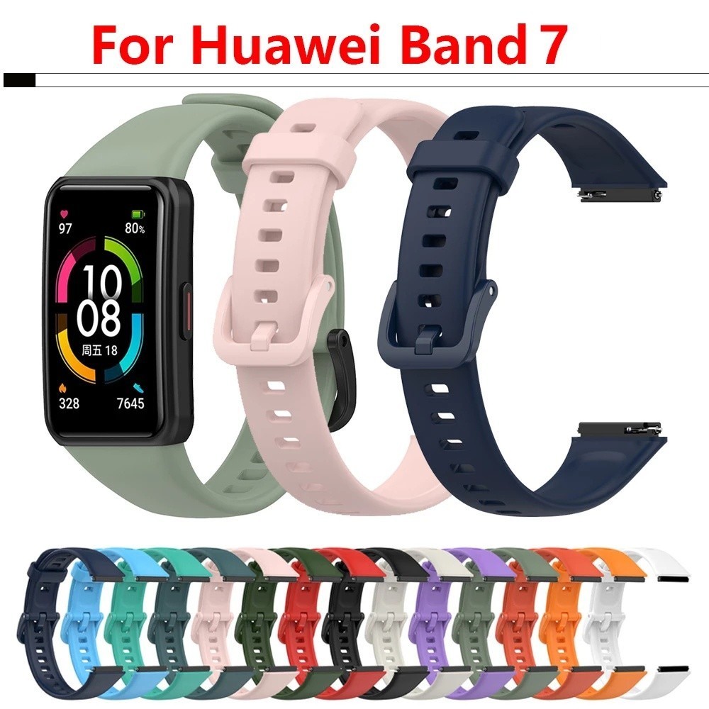 For Huawei Band 7 Sport Silicone Watband SmartWat Strap