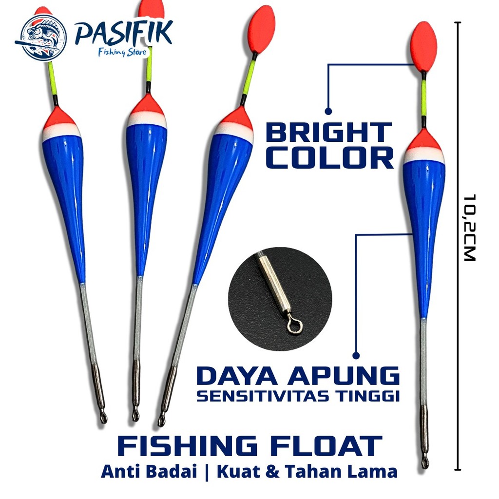 Pelampung Pancing Warna Biru Bahan Foam Padat Anti Badai Daya Apung Tinggi Sensitivitas Tinggi