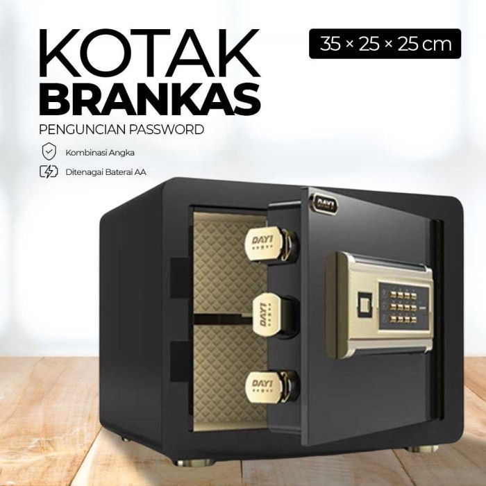 BRANKAS UANG EMAS BRANGKAS BAJA MINI TAHAN API KUNCI PASSWORD BERANGKAS DOKUMEN SERTIFIKAT