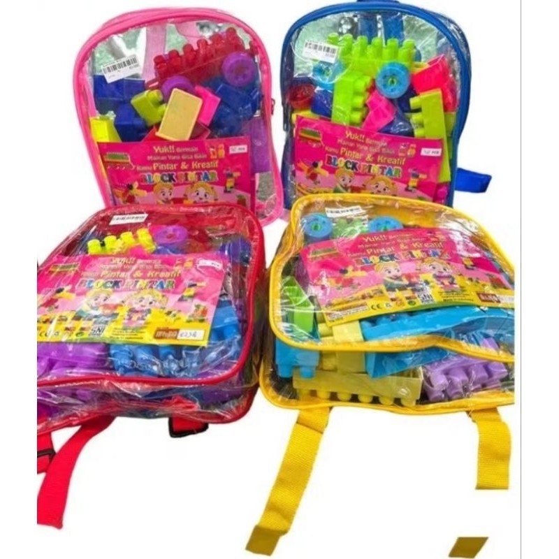 BALOK block anak tas 40 pcs - HANLO MAINAN ANAK SUSUN BALOK