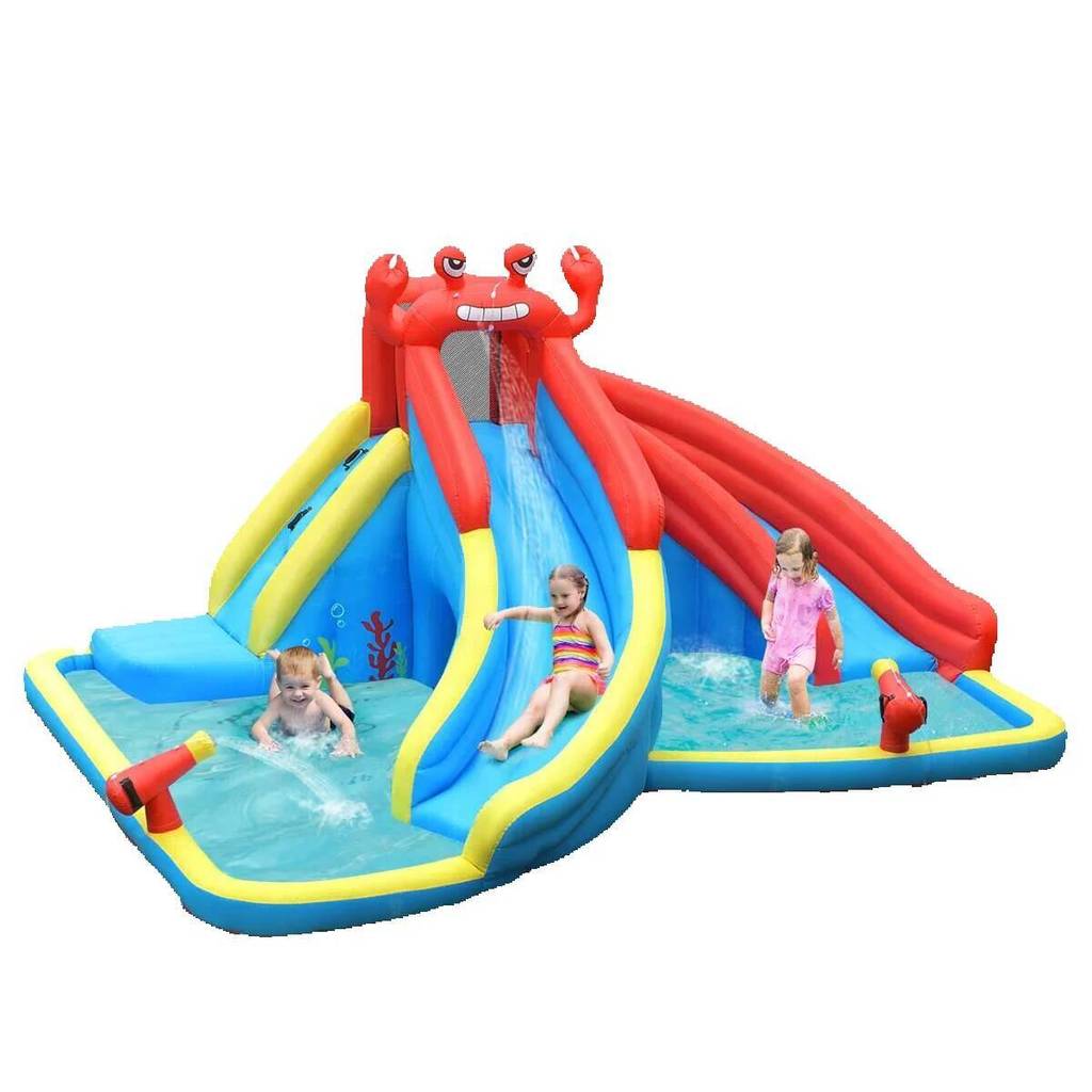 Water Iatable Crab Dual Slide Bounce House Splash Pool Without Blower
