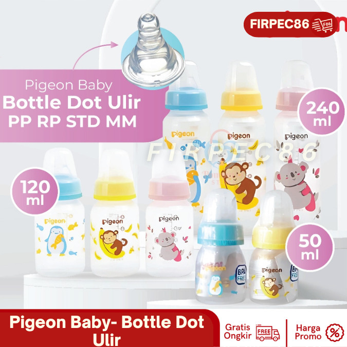 PIGEON BABY Botol Dot Peristaltic Anti Sedak| Botol Susu Bayi | Dot | Baby | 50ml | 120ml | 240ml BP