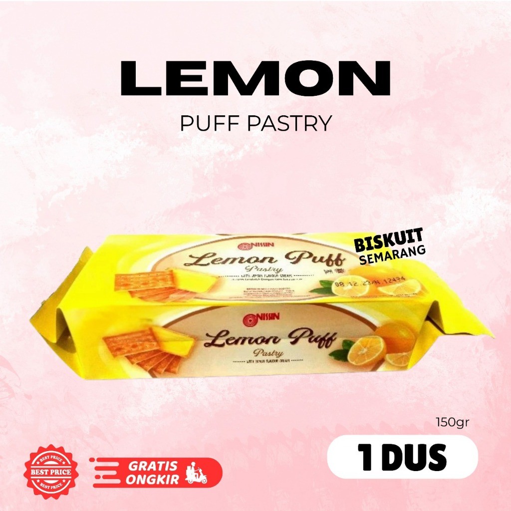 1 Dus Nissin Lemon Puff Pastry 150gr isi 30pcs BISKUIT SEMARANG