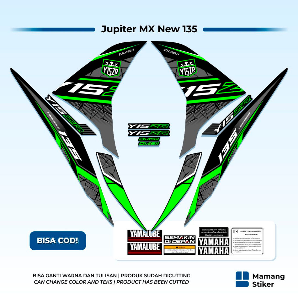 Striping Jupiter MX New 135 Malaysia Exciter Thailand Hitam Setiker Stiker Sticker List Lis Custom M