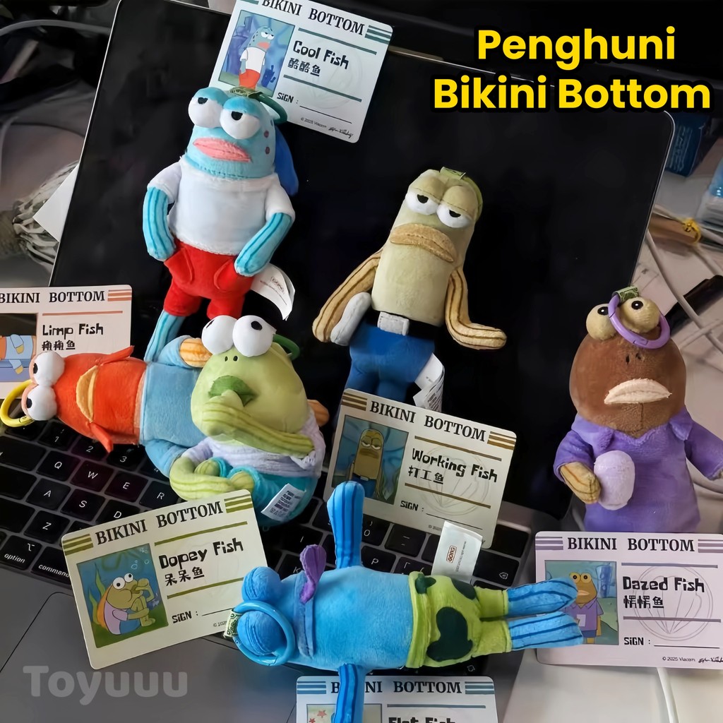 Blind Box Spongebob/Gantungan Kunci Spongebob/Barang Barang Unik/Boneka Gantungan Tas/Barang Aneh Da