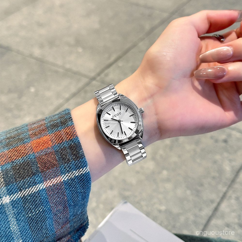 GUOU New Product Elegant Commuting Niche Watch for Women, Stylish Steel Band, Light Luxury High-Valu