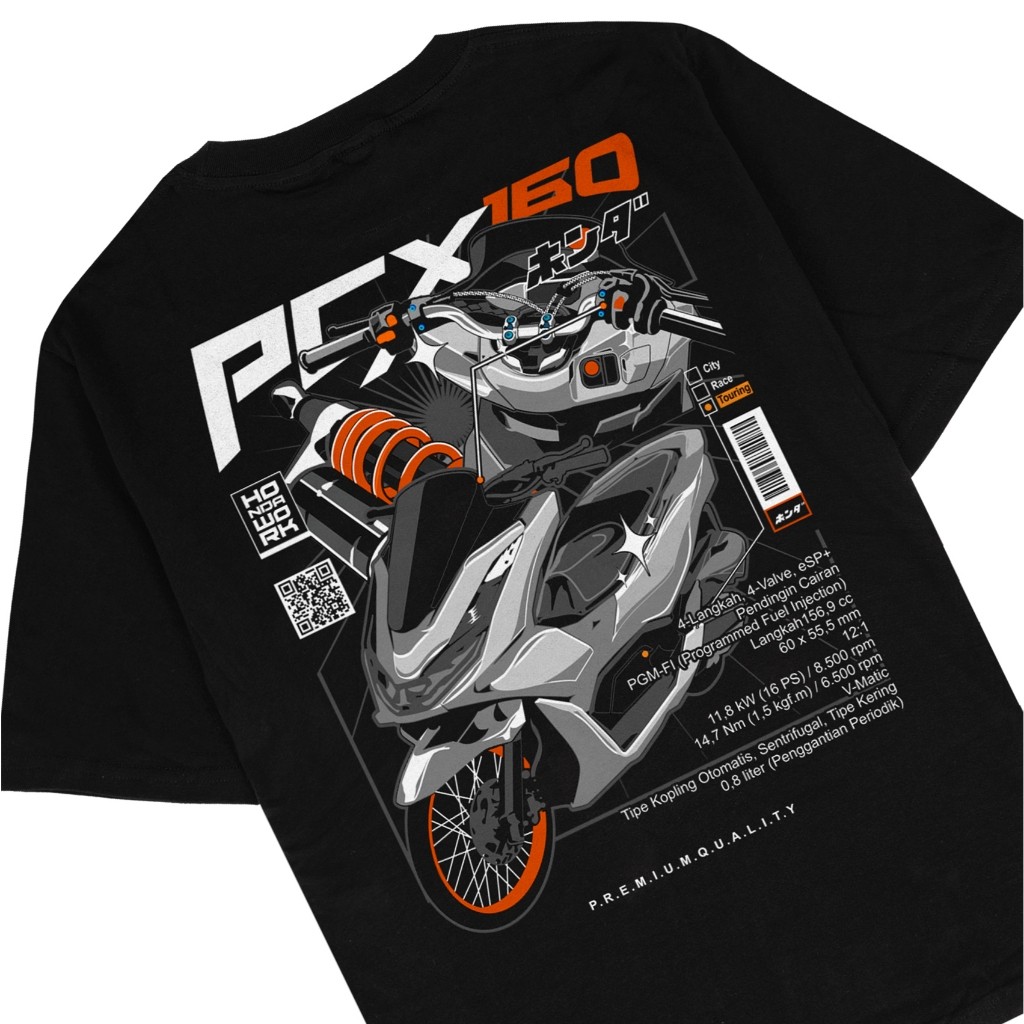 Kaos Baju Distro All New PCX 160 Fans Club Tshirt Honda Gank Work Toring Otomotif Motor Racing Balap