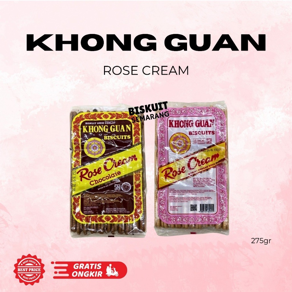 Khong Guan Rose Cream Biskuit 275gr Biskuit Kering Krim Nissin