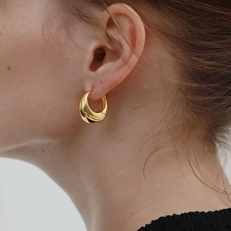 Anting Bulat Polos Korean Style Titanium