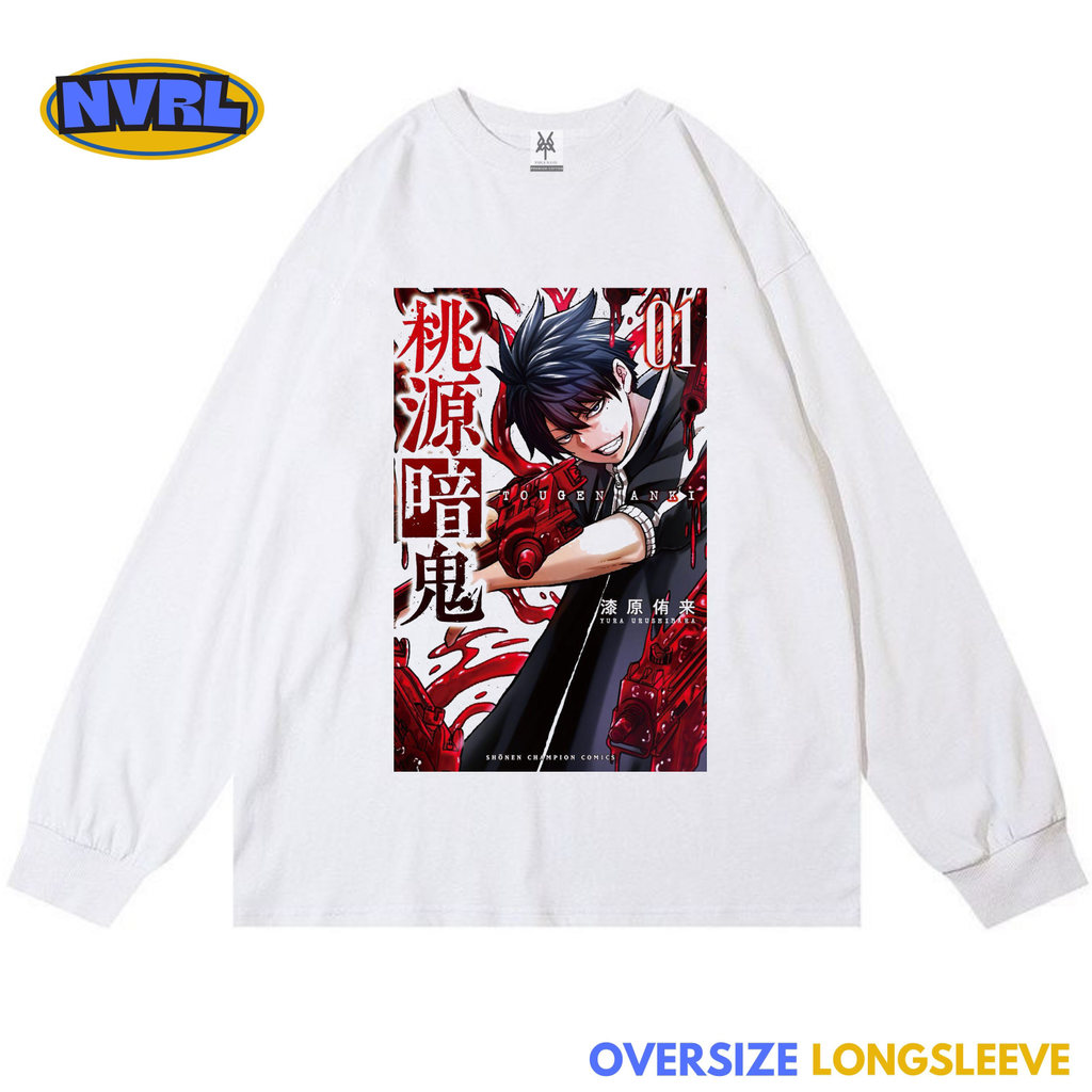 NVRL MERCH Kaos oversize longsleeve tougen anki vintage tee
