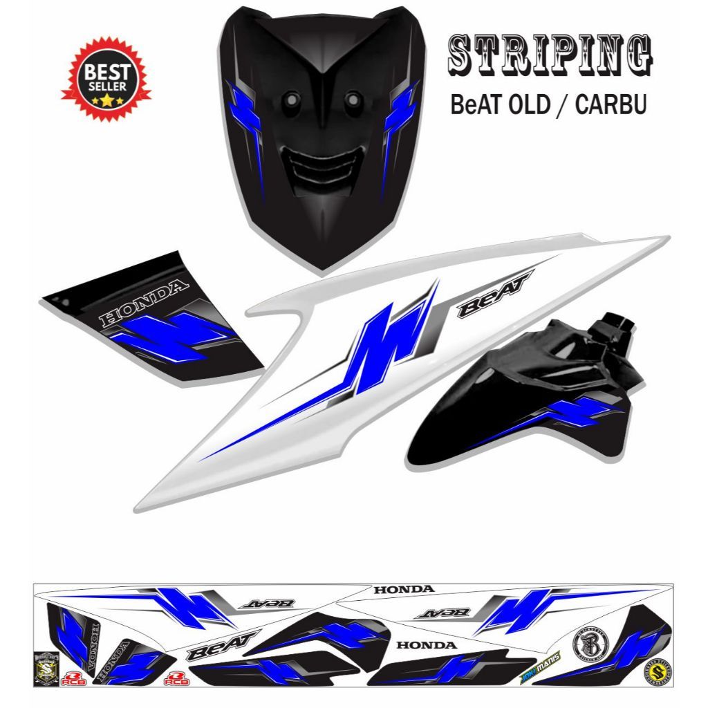 VARIASI Stiker Striping Beat Old Karbu VARIASI / STRIPING BEAT KARBU