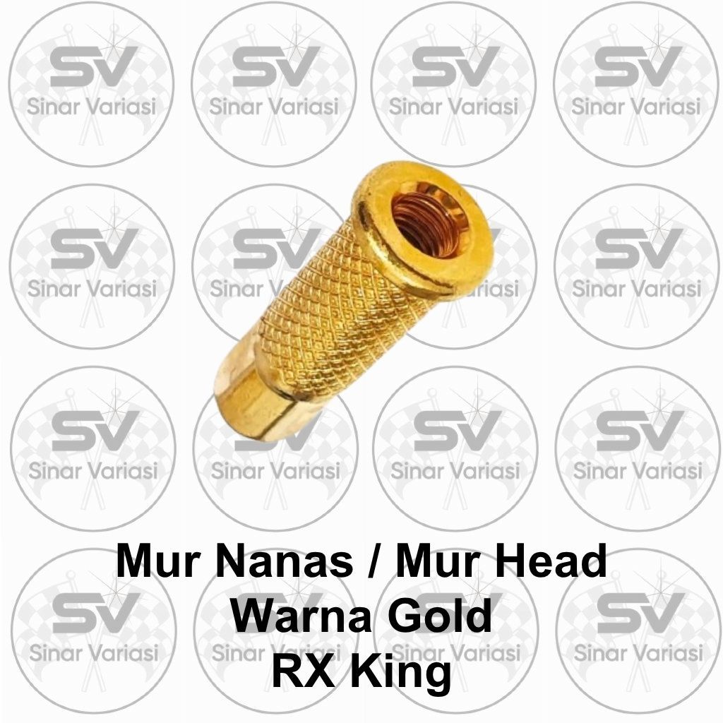 Mur Nenas Mur Jagung Sisik Cylinder Mur Head Deksel Gold M8 Baut 12 Panjang 41mm  RX-KING, RXK, JUPI
