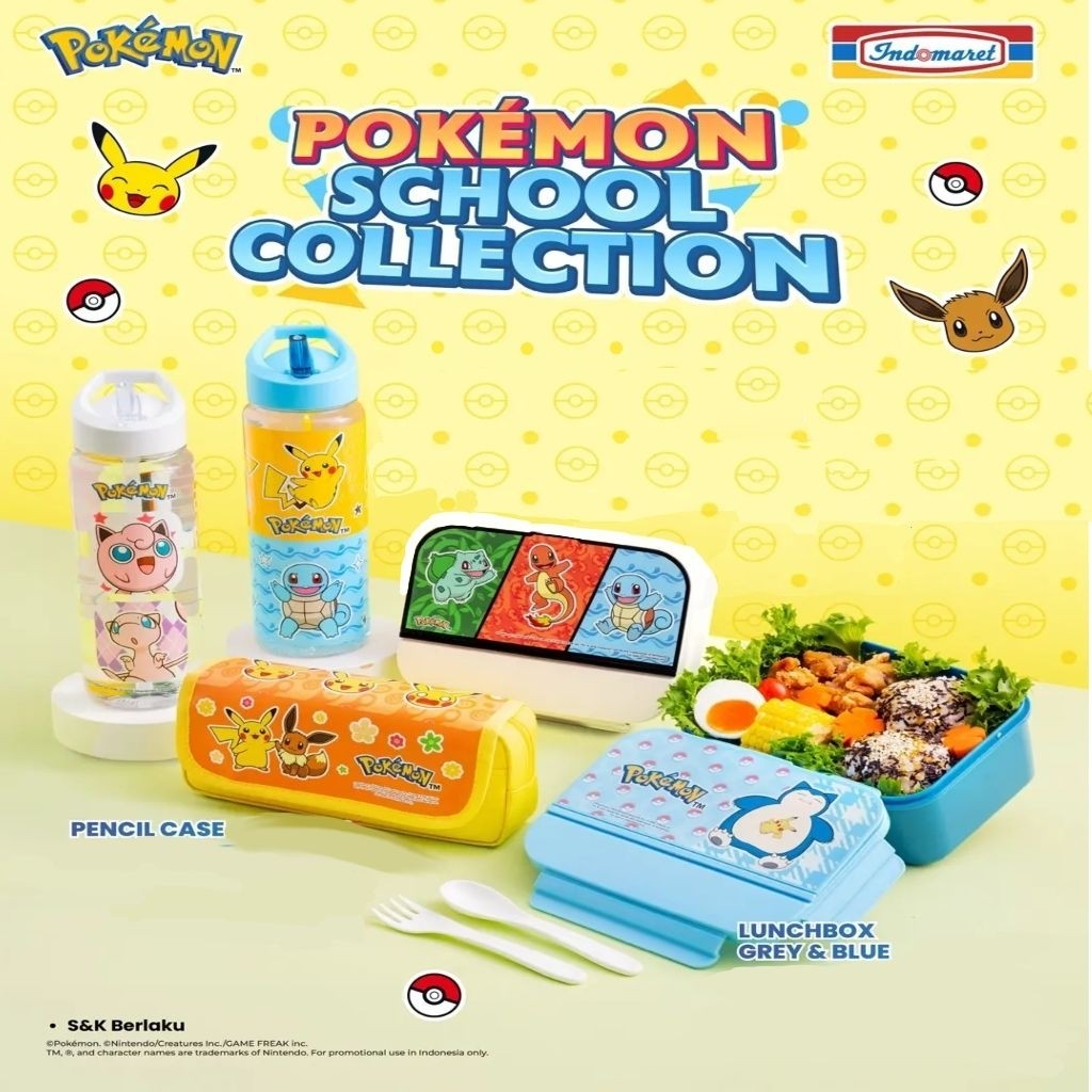 Pokemon x Indomaret / Collab / Indomaret / Pokemon / Tumbler / Lunch Box / Pencil Case / School Coll
