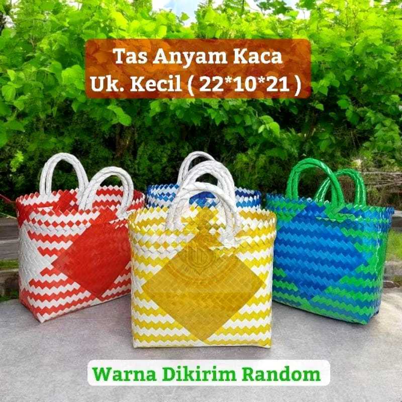 [COD] Tas Anyaman Plastik | Tas Lurik kaca kecil