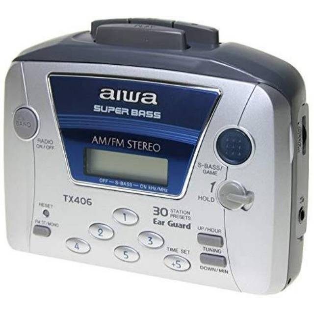 ll VINTAGE AIWA HS TX 406 TX406 HSTX406 RADIO AM FM STEREO KASET CASSETTE SUPER BASS WALKMAN JADUL A