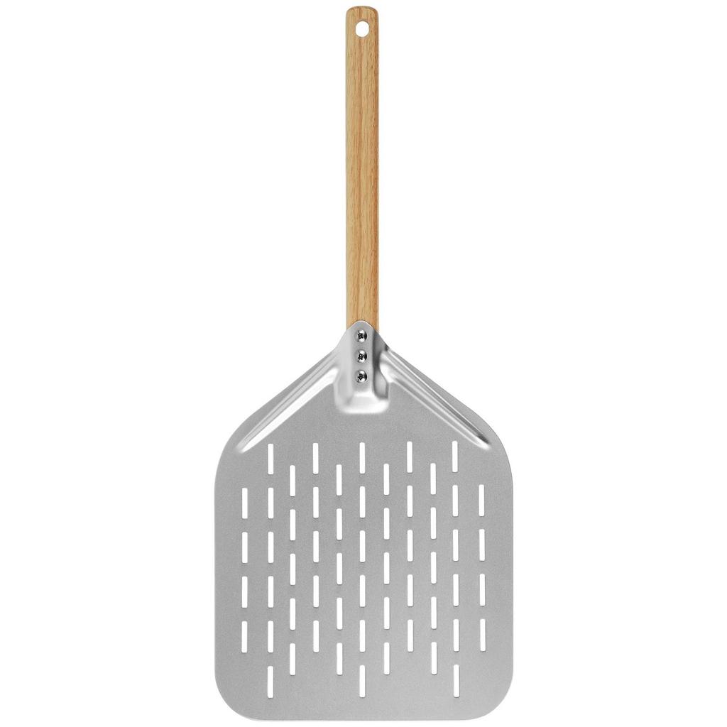12inch Pizza Peel Aluminium Alloy Pizza Shovel with Handle Non-Stick Perforated Pizza Shovel Lightwe