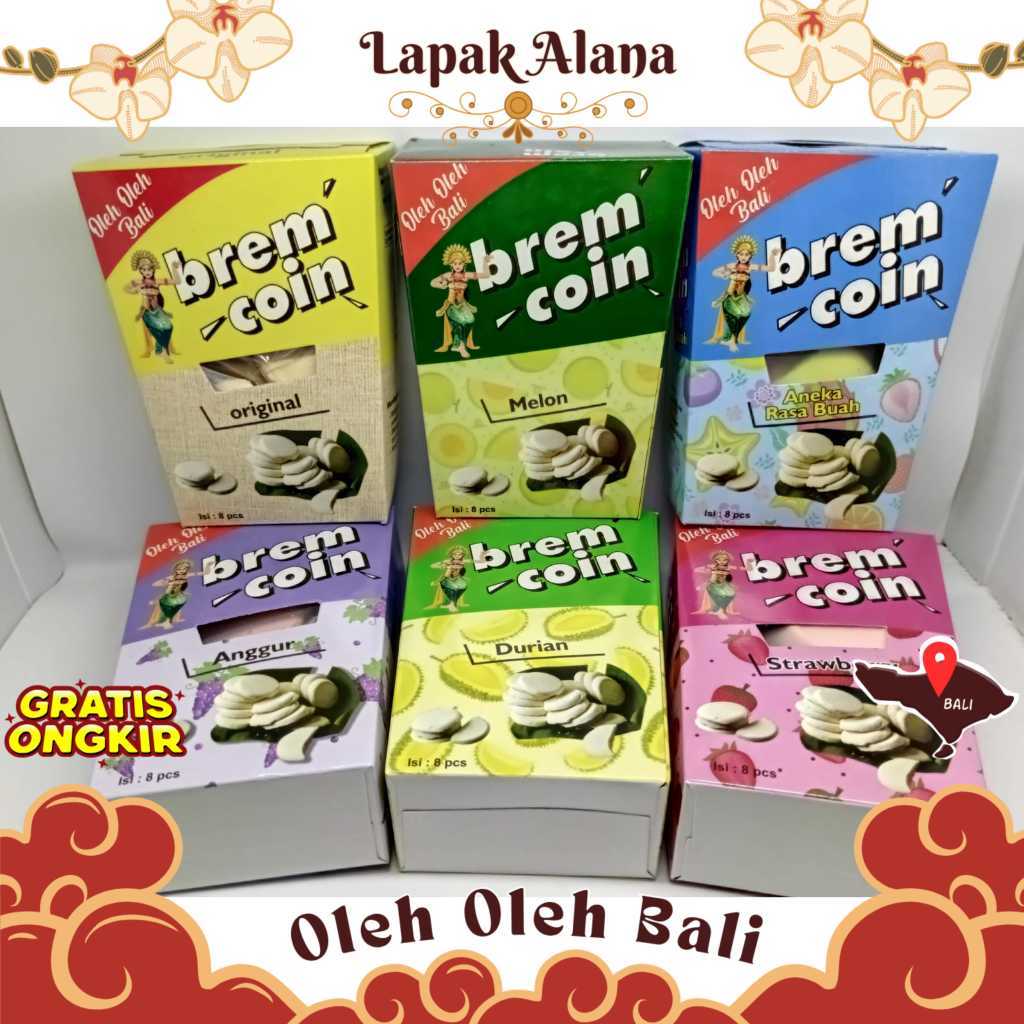 BREM COIN 70Gr Brem Coin Oleh Oleh Khas Bali 70gr isi 8pcs Jajanan Bali Ketan Brem Enak