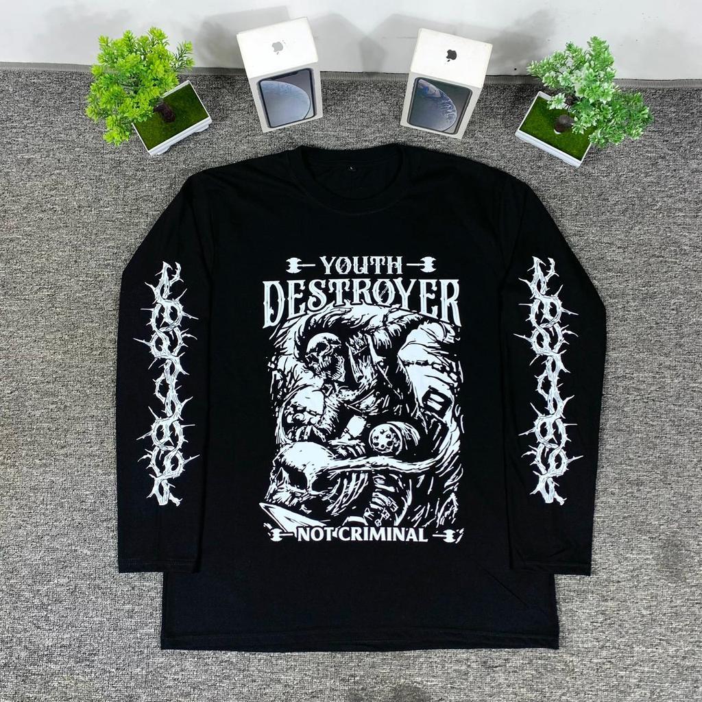 TERVIRAL KAOS LENGAN PANJANG NETRAL YOUTH DESTROYER T-SHIRT LONGSLEEVE NETRAL - KAOS LENGAN TANGAN P