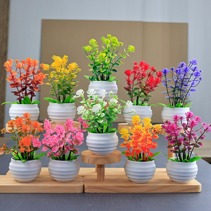 [COD] Bunga Tiruan Plastik Mini Dan Tanaman Bonsai Hias Meja Rumah Dekorasi Etalase Toko Kecil