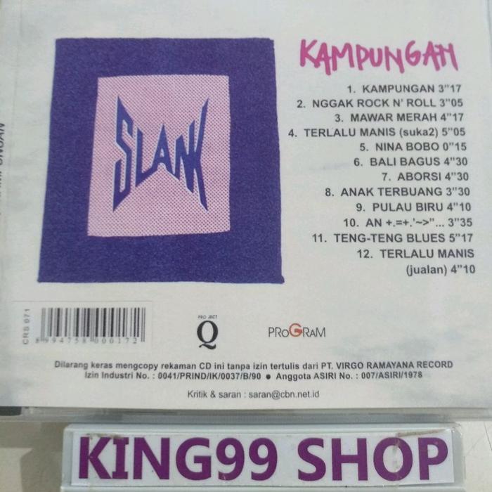 CD SLANK - KAMPUNGAN. godbless bip gong 2000 kantata takwa plastik bayou kidnap katrina ahmad band d
