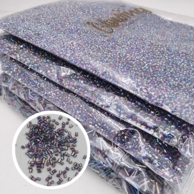 (PER PON/450 GR) COLA 541 MOTE PAYET JEPANG seri warna UNGU NAVY (payet pasir, bambu patah, payet ba