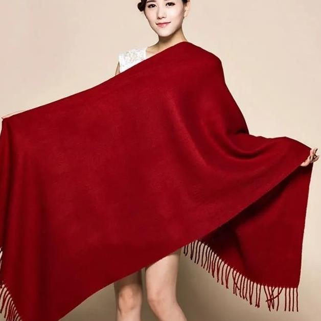 Syal Pashmina Cashmere Scraf Polos Wanita