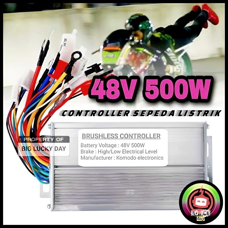 FRANKSTAR  CONTROLLER SEPEDA LISTRIK UNIVERSAL 48V 500W KONTROLER CONTROLER 48VOLT 500WATT MODUL BOX