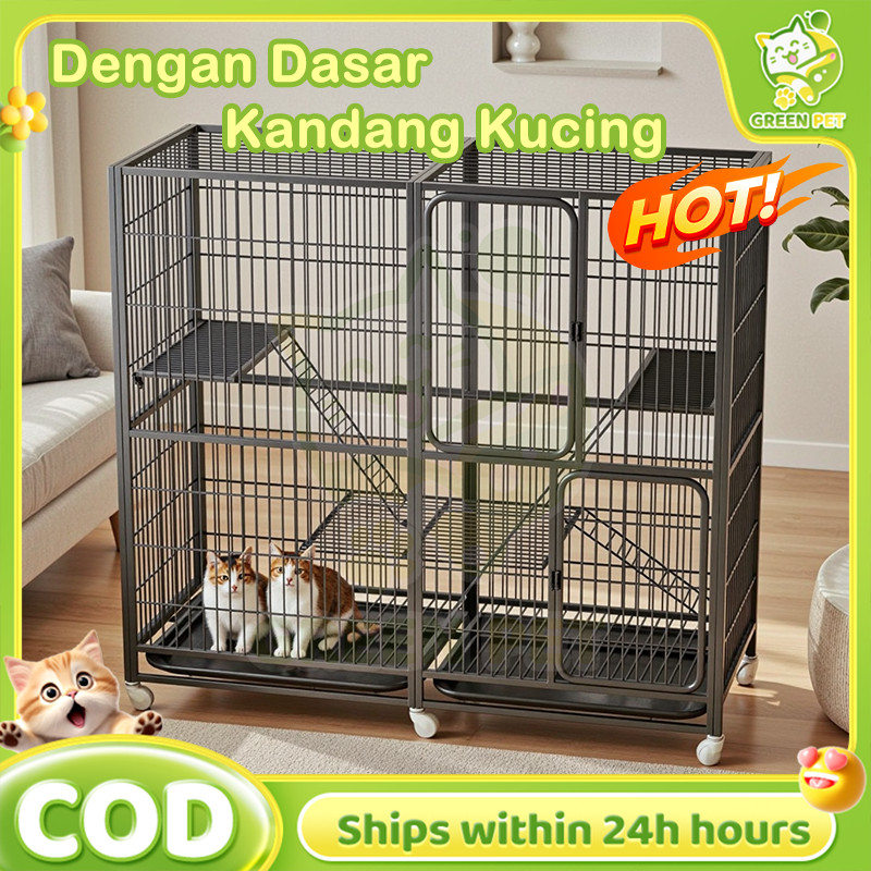 PAPAPET Kandang Kucing Ruang Bebas Rumah Kucing Besi Minimalis Sarang Kucing Tidak Memakan Tempat