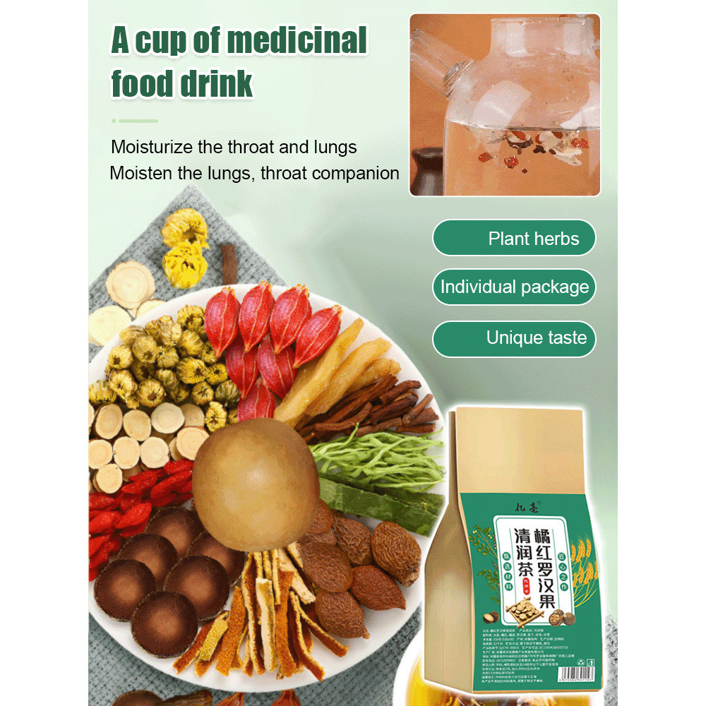 Meredakan Batuk Teh Segar Jeruk Merah dan Buah Monk JC / Teh Herbal Tradisional / Teh Buah Monk Alam