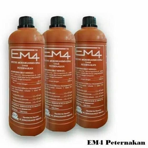EM4 Ternak Plus Molase 1L Probiotik Pakan Ternak Ayam Kambing Sapi Fermentasi Pakan