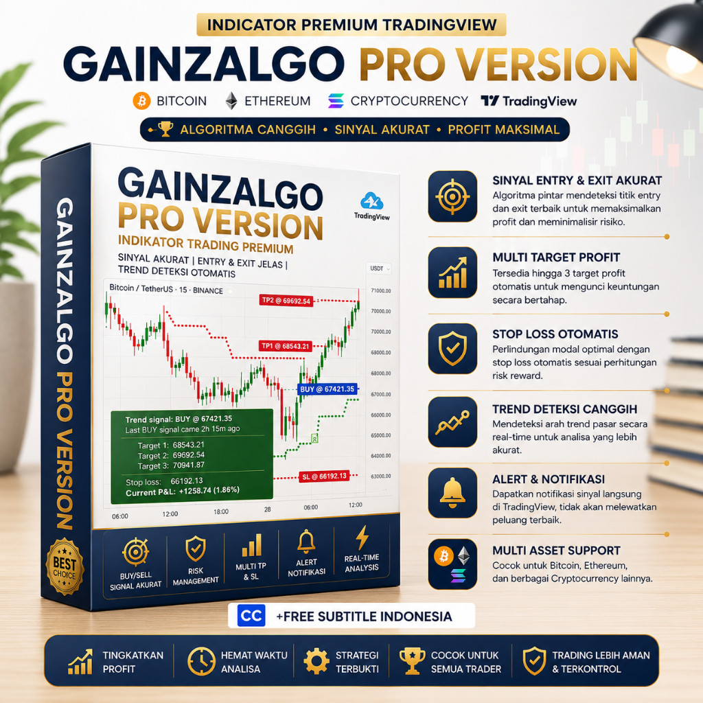Indicator Premium Tradingview GainzAlgo Pro Version Untuk Bitcoin, Ethereum, Cryptocurrency