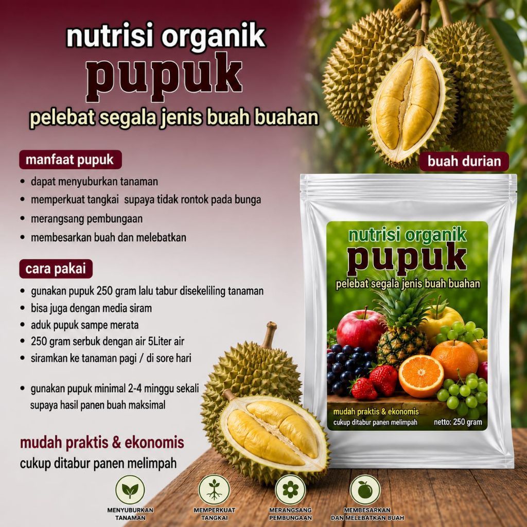 boster pelebat buah durian