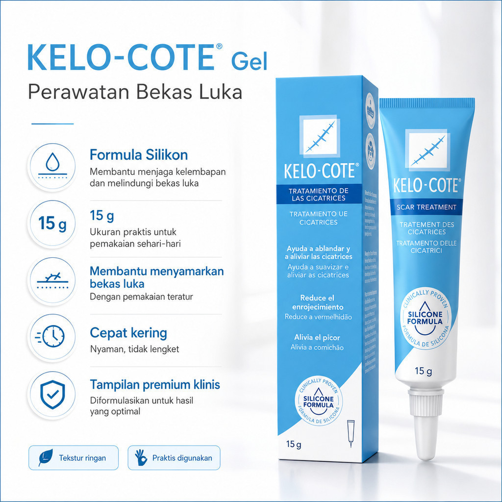 Kelo Cote Scar Gel Original 15g BPOM Samarkan Bekas Luka Caesar Stretch Mark