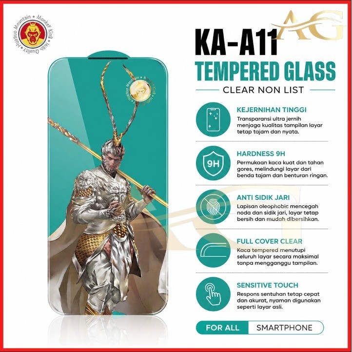 GROSIR KA-A11 Tempered Glass Clear Monkey King For ITEL A100CS A200 A100C CITY 100 ITEL A80 ITEL A70