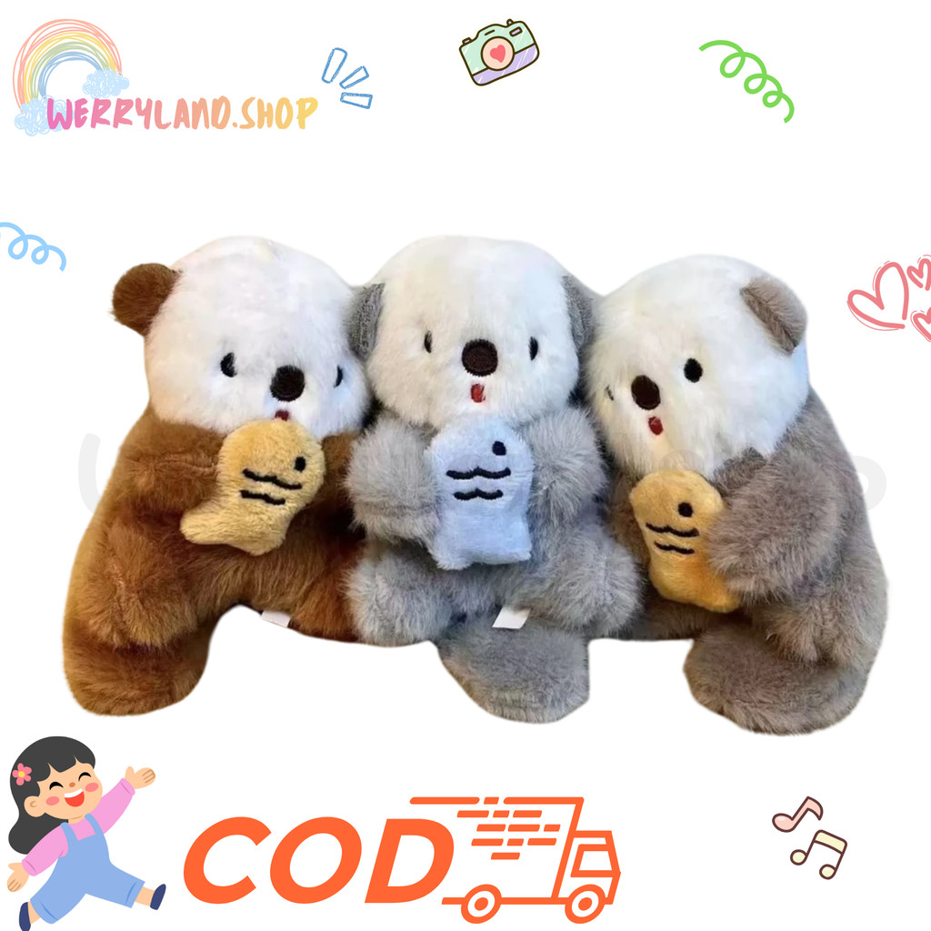 WLD Gantungan Kunci Beruang Otter Aksesoris Tas Imut/ Aksesories Untuk Motor Mobil Gantungan HP Cute