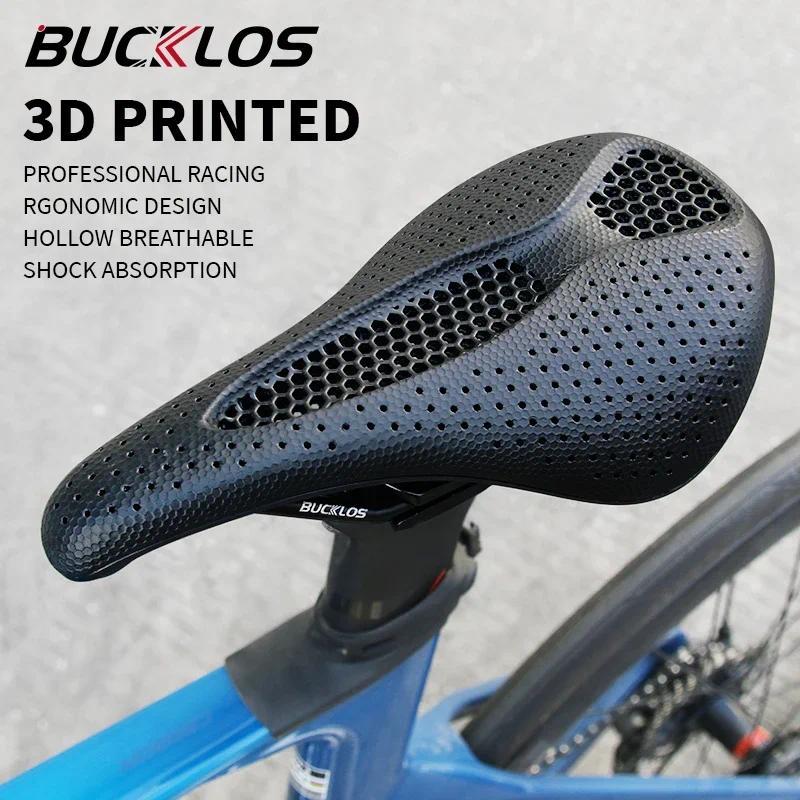 Sadel Sepeda Balap BUCKLOS Carbon 3D Print 143mm 155mm, Sadel Sepeda Jalan Bernapas, Bantalan Sepeda