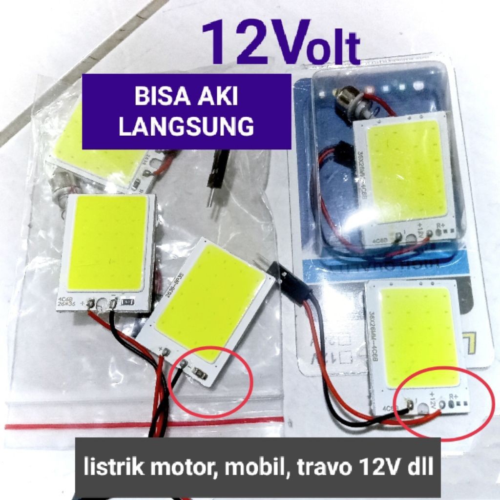 1-5pcs Plasma 12V -14V, LED cob tempel interior mobil, lampu kamar, lampu baca dll/ hpl chip super b