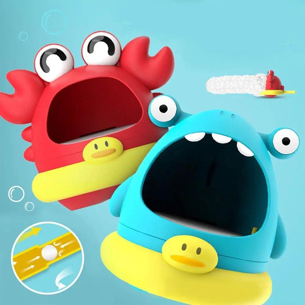 Bubble Blower Interactive Bubble Blowing Machine Cartoon Shark Bath Crab Plastic Children Soap Machi