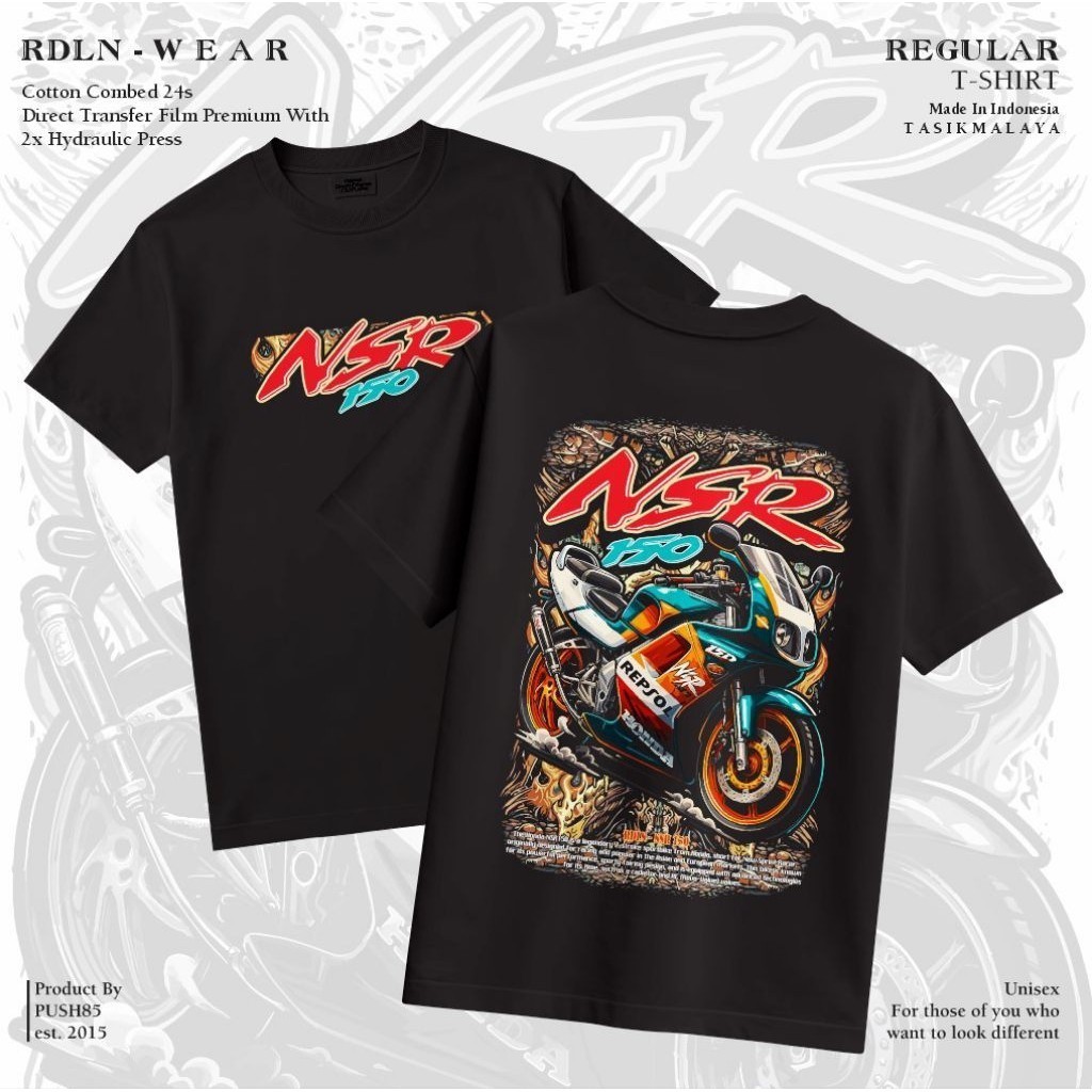 NSR 150 | T-SHIRT KAOS BAJU MOTOR HONDA SUNMORI REGULAR FIT TANGAN PENDEK