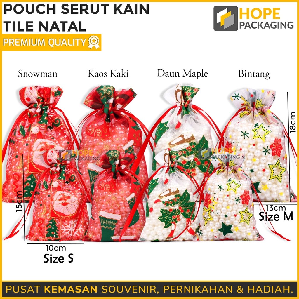 DIGY Pouch Serut Kain Tile Natal / Travel Pouch Kain Goni / Pouch Serut Kain Tile / Pouch Serut Nata