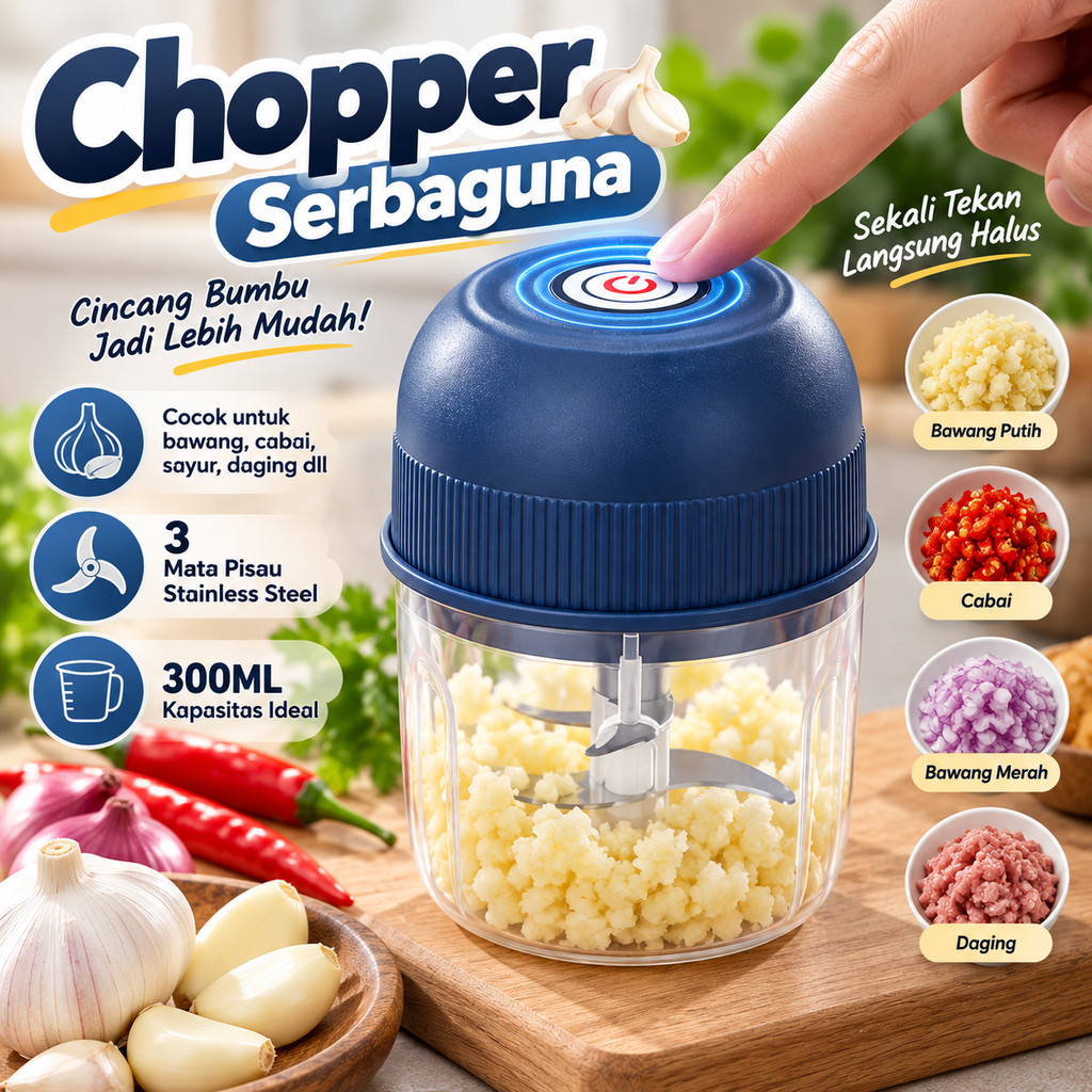 Chopper/coper/USB MINI CHOPPER / PORTABLE BLENDER MINI PENGGILING BUMBU DAGING BAWANG