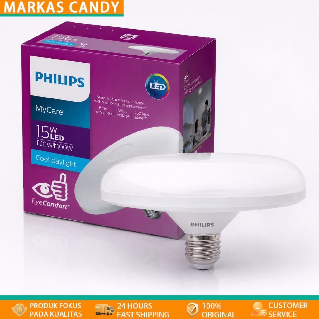 Philips MyCare UFO LEDBulb 15W E27 6500K - Putih / Philips UFO 15 Watt Putih
