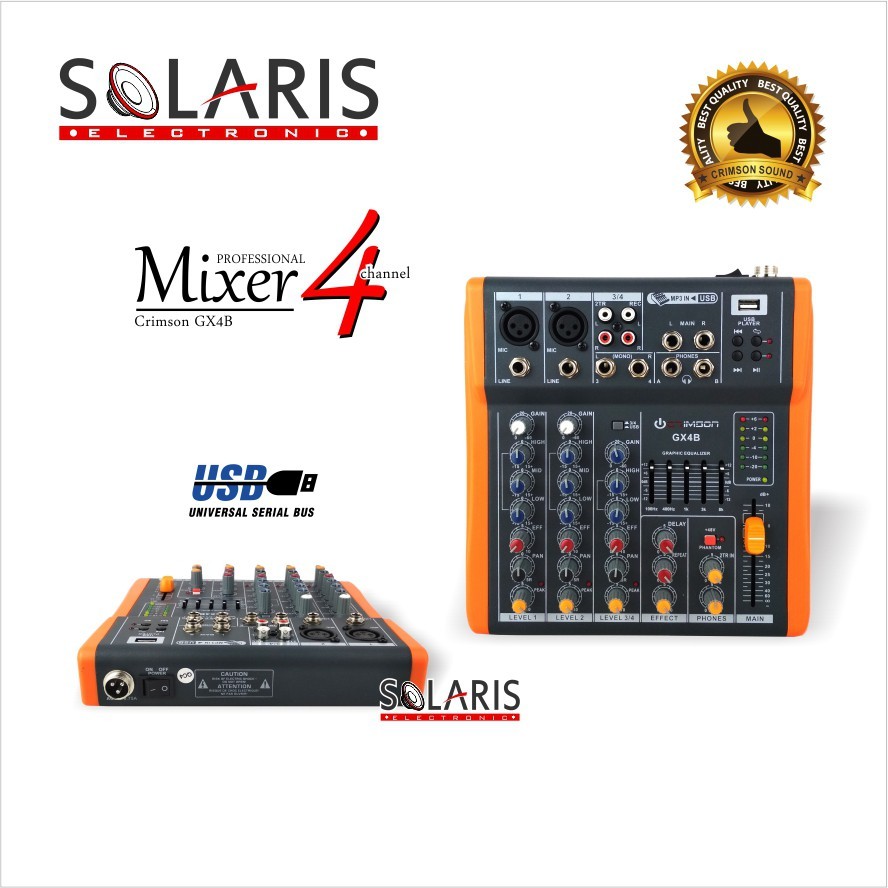 MIXER 4 CHANNEL Crimson GX4B USB EQUALIZER