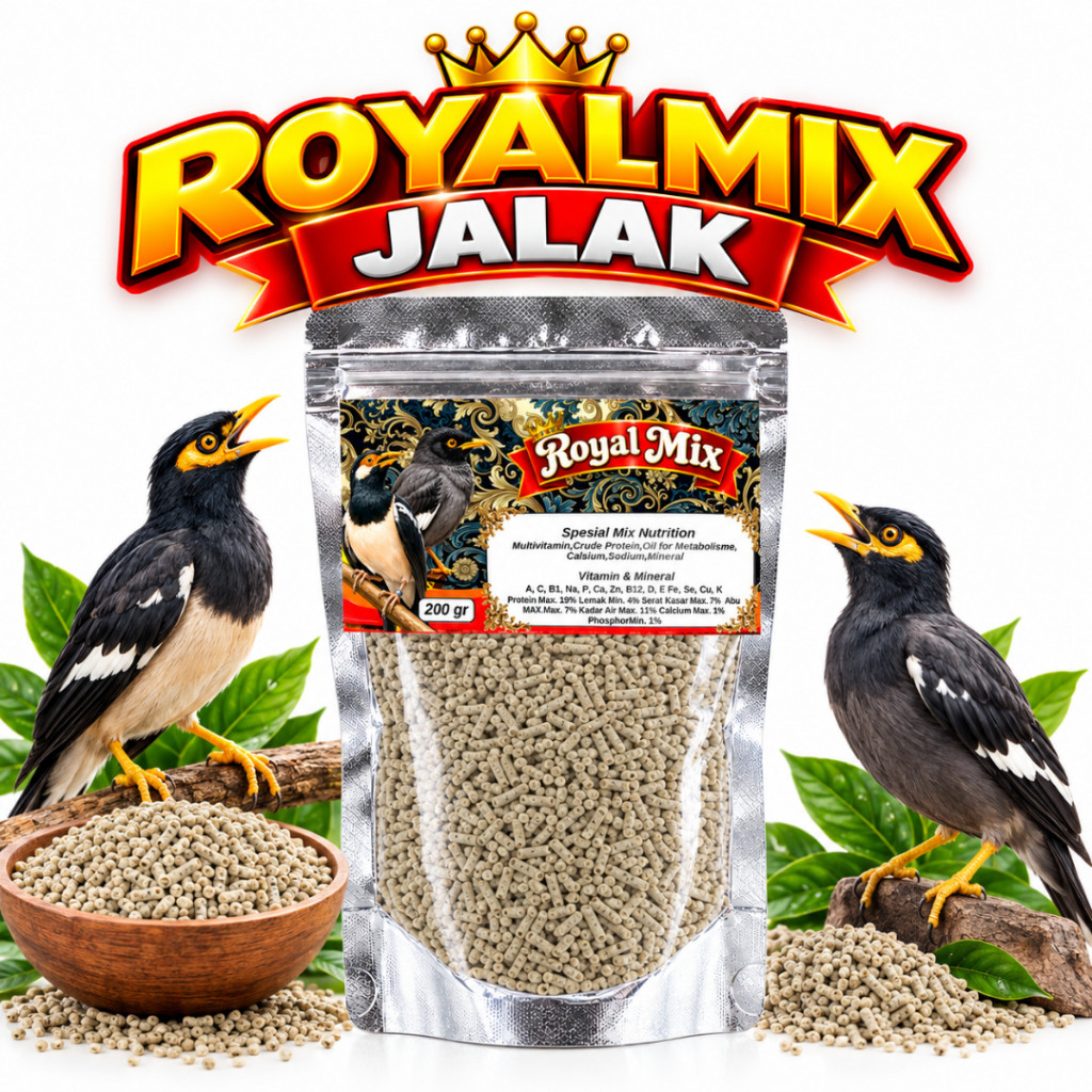 SEDIA ROYALMIX JALAK SUREN PAKAN TINGGI PROTEIN MAKANAN PENGGACOR BURUNG JALAK UREN NIAS KEBO JALAK 