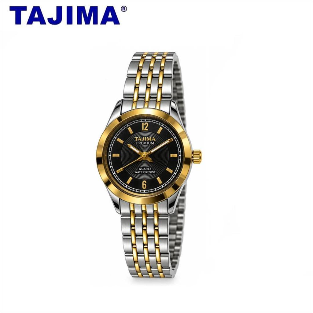 TAJIMA Jam Tangan Wanita Analog 2TONE Stainless Steel Water Resist Original FREE BOX